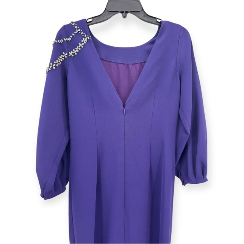 Sachin & Babi NEW Giselle Crepe Embellished Gown Amethyst Purple $1,095 Size 2 - Picture 12 of 13